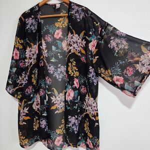 EUC H&M FLORAL LIGHT WEIGHT OPEN KIMONO TOP SIZE LARGE